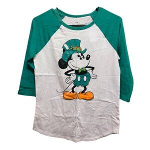 Disney Mickey Mouse Raglan Tee - White & Green  St Pattys Design